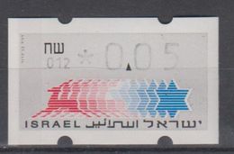 ISRAEL 1988 KLUSSENDORF ATM 0.05 SHEKELS NUMBER 012 - Vignettes D'affranchissement (Frama)