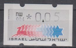 ISRAEL 1988 SIMA KLUSSENDORF ATM 0.05 SHEKELS 2 DIFFERENT KINDS OF PAPER NUMBER 004 - Automatenmarken (Frama)