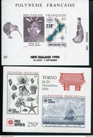 POLYNESIE FRANCAISE - BLOCS & FEUILLETS N° 17 & 18  * * - NEW ZEALAND 1990 & YOKYO 1991 - LUXE - Blocks & Sheetlets