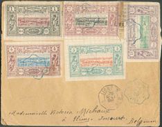 N°6/11 (le 10 Au Verso) Obl. Bleue DJIBOUTI * POSTES Sur Lettre 18 Mai 1898 Vers Incourt (Belgique) + Cachet Octogonal L - Covers & Documents