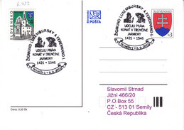 Slowakei 2001. Jahrmarktsrechte In Trencin (6.432) - Lettres & Documents