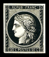 ** N°3, 20c Noir Sur Jaune, Fraîcheur Postale, SUP (signé Brun/certificat)   Qualité: ** - 1849-1850 Ceres