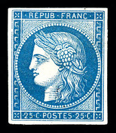 * N°4d, 25c Bleu, Impression De 1862. TB (certificat)   Qualité: *   Cote: 600 Euros - 1849-1850 Ceres