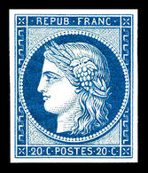 ** N°8f, Non émis, 20c Bleu Impression De 1862, Fraîcheur Postale, SUPERBE (certificat)    Qualité: ** - 1849-1850 Cérès