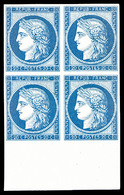 * N°8f, Non émis, 20c Bleu Impression De 1862 En Bloc De Quatre Bas De Feuille, Fraîcheur Postale, SUP (certificat)   Qu - 1849-1850 Cérès