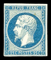 * N°10, 25c Bleu, TB. R.R. (certificat)   Qualité: *   Cote: 5500 Euros - 1852 Louis-Napoléon