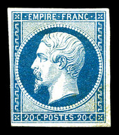 * N°14A, 20c Bleu Type I, Frais. TB (signé)   Qualité: *   Cote: 450 Euros - 1853-1860 Napoléon III.