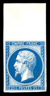 ** N°15c, 25c Bleu, Impression De 1862 Grand Bord De Feuille, FRAÎCHEUR POSTALE, SUP (certificat)   Qualité: ** - 1853-1860 Napoléon III.