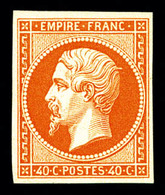 ** N°16a, 40c Orange-vif, FRAÎCHEUR POSTALE, SUPERBE (certificat)   Qualité: ** - 1853-1860 Napoleon III