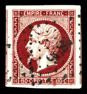 O N°17A, 80c Carmin Foncé, Grandes Marges, 2 Voisins, Pièce Choisie (certificat)   Qualité: O - 1853-1860 Napoleon III