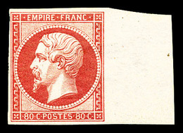 * N°17B, 80c Rose, Bord De Feuille Latéral, Très Jolie Pièce. SUP (signé Calves/certificat)   Qualité: *   Cote: 3800 Eu - 1853-1860 Napoléon III.