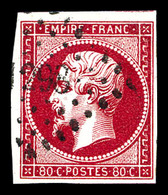 O N°17Bd, 80c Groseille, Jolie Nuance TTB (signé Scheller/certificat)   Qualité: O   Cote: 300 Euros - 1853-1860 Napoléon III.