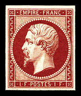 ** N°18d, 1F Carmin, Impression De 1862, Fraîcheur Postale, SUP (certificat)   Qualité: ** - 1853-1860 Napoleon III