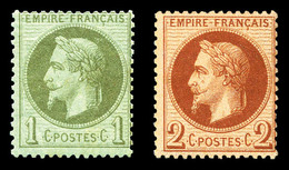 ** N°25/26, Lauré, 1c Bronze Et 2c Rouge Brun. TB   Qualité: ** - 1863-1870 Napoleon III With Laurels