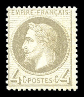 ** N°27B, 4c Gris Type II (marque D'époque Au Verso), Fraîcheur Postale. SUP (certificat)   Qualité: ** - 1863-1870 Napoleone III Con Gli Allori