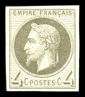 ** N°27Bf, Rothschild, 4c Gris Non Dentelé, Fraîcheur Postale. SUP (signé Calves/certificat)   Qualité: ** - 1863-1870 Napoléon III Con Laureles