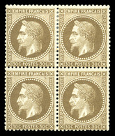 ** N°30a, 30c Brun-clair En Bloc De Quatre (2ex*), Fraîcheur Postale. SUP (signé Brun/Calves/Margues)   Qualité: ** - 1863-1870 Napoleon III With Laurels