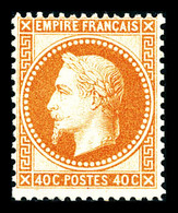 * N°31, 40c Orange. SUP (certificat)   Qualité: *   Cote: 1750 Euros - 1863-1870 Napoleone III Con Gli Allori