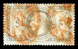 O N°33, 5F Violet-gris Oblitération Cachet à Date Rouge Des Imprimés, SUP (signé Brun/certificat)   Qualité: O   Cote: 2 - 1863-1870 Napoléon III Lauré