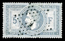 O N°33, 5F Violet-gris Obl Légère, Centrage Exceptionnel, Très Jolie Pièce. SUPERBE (signé Calves/certificats)   Qualité - 1863-1870 Napoléon III Con Laureles