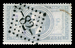 O N°33, 5F Violet-gris Obl GC '82' Posée. TTB (signé Calves/certificat)   Qualité: O   Cote: 1150 Euros - 1863-1870 Napoléon III Con Laureles