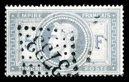 O N°33, 5F Violet-gris Obl GC '3733', Jolie Pièce. TTB (certificats)   Qualité: O   Cote: 1150 Euros - 1863-1870 Napoléon III Con Laureles