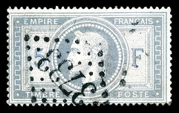 O N°33, 5F Violet-gris Obl GC '3733', Jolie Pièce. TTB (certificats)   Qualité: O   Cote: 1150 Euros - 1863-1870 Napoleon III With Laurels