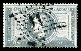 O N°33, 5F Violet-gris Obl étoile '11', Léger Défaut Mais Belle Présentation.   Qualité: O   Cote: 1150 Euros - 1863-1870 Napoleon III With Laurels