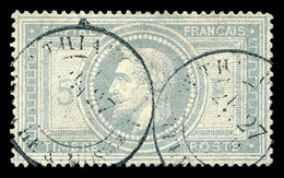 O N°33a, 5F Violet-gris Obl Légère, Centrage Exceptionnel, Très Jolie Pièce. SUPERBE (signé Calves/certificats)   Qualit - 1863-1870 Napoleon III With Laurels