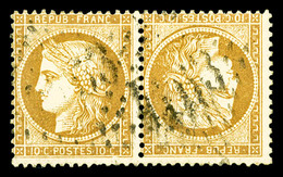 O N°36b, 10c Bistre-jaune En Paire Tête-bêche Horizontale, TTB (signé Brun/Scheller/certificat)   Qualité: O   Cote: 350 - 1870 Belagerung Von Paris