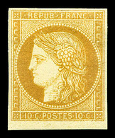 * N°36c, Granet, 10c Bistre-jaune Non Dentelé, TB   Qualité: *   Cote: 450 Euros - 1870 Assedio Di Parigi