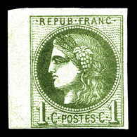 * N°39A, 1c Olive Report 1 Bdf, TB   Qualité: *   Cote: 300 Euros - 1870 Emission De Bordeaux