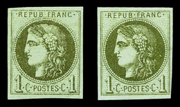 * N°39C/Ca, 10c Rep 3, Olive Et Olive-clair, Les 2 Ex TB   Qualité: *   Cote: 400 Euros - 1870 Emissione Di Bordeaux