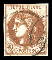 O N°40Aa, 2c Chocolat Report 1, Frais. TTB (certificat)   Qualité: O   Cote: 1500 Euros - 1870 Ausgabe Bordeaux