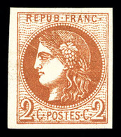 ** N°40B, 2c Brun-rouge Rep II, Fraîcheur Postale. SUP (certificat)   Qualité: ** - 1870 Emission De Bordeaux