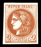 * N°40B, 2c Brun-rouge Rep 2, TB   Qualité: *   Cote: 360 Euros - 1870 Ausgabe Bordeaux