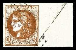 O N°40Bb, 2c Marron, Grand Bord De Feuille Latéral (avec Légères Froissures), Pièce Choisie, SUP (signé Calves/certifica - 1870 Emisión De Bordeaux