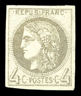 * N°41A, 4c Gris Report 1 (position 15), R.R.R. Et SUPERBE (signé Calves/certificat)   Qualité: *   Cote: 5500 Euros - 1870 Ausgabe Bordeaux