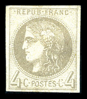(*) N°41A, 4c Gris Report 1, R.R.R. Et SUP (certificat)   Qualité: (*)   Cote: 2600 Euros - 1870 Ausgabe Bordeaux