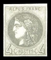 * N°41B, 4c Gris Soutenu Rep 2, Quasi **, Frais. TTB (certificat)   Qualité: *   Cote: 400 Euros - 1870 Ausgabe Bordeaux