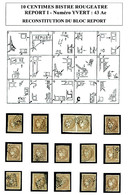 O N°43Ae, 10c BISTRE ROUGEATRE Report I: Bloc Report De 15 Exemplaires Reconstitué Comprenant 1 Paire, Tous TB/SUP. R.R. - 1870 Ausgabe Bordeaux