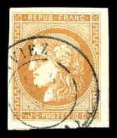 O N°43B, 10c Bistre-jaune Rep 2, Belles Marges. TTB   Qualité: O - 1870 Ausgabe Bordeaux