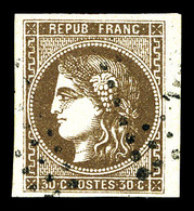 O N°47, 30c Brun, Grandes Marges, Obl Légère. TTB (signé Calves)   Qualité: O - 1870 Emissione Di Bordeaux