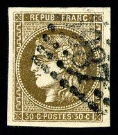 O N°47, 30c Brun, Ligne Blanche Derrière La Tête, TTB (signé/certificat)   Qualité: O   Cote: 450 Euros - 1870 Ausgabe Bordeaux