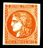 * N°48, 40c Orange, Très Frais. TTB (certificat)   Qualité: *   Cote: 650 Euros - 1870 Ausgabe Bordeaux