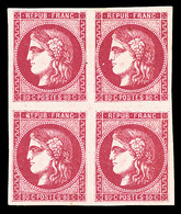 ** N°49, 80c Rose En Bloc De Quatre (2ex*), Grande Fraîcheur, Très Jolie Pièce, SUPERBE (certificat)    Qualité: ** - 1870 Ausgabe Bordeaux