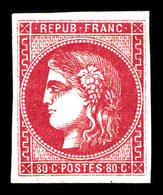 * N°49, 80c Rose, Jolie Pièce, TTB (certificat)   Qualité: *   Cote: 725 Euros - 1870 Ausgabe Bordeaux