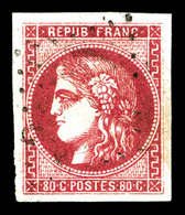 O N°49, 80c Rose, Quatre Belles Marges. SUP (signé Brun/certificat)   Qualité: O   Cote: 320 Euros - 1870 Ausgabe Bordeaux