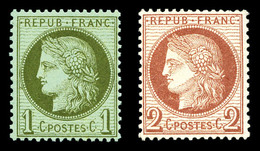 ** N°50/51, 1c Vert-olive Et 2c Rouge-brun, Les 2 Ex TB   Qualité: ** - 1871-1875 Cérès