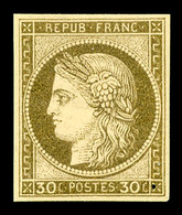 ** N°56b, 30c Brun Non Dentelé, Fraîcheur Postale, SUP (signé Brun/certificat)   Qualité: ** - 1871-1875 Ceres